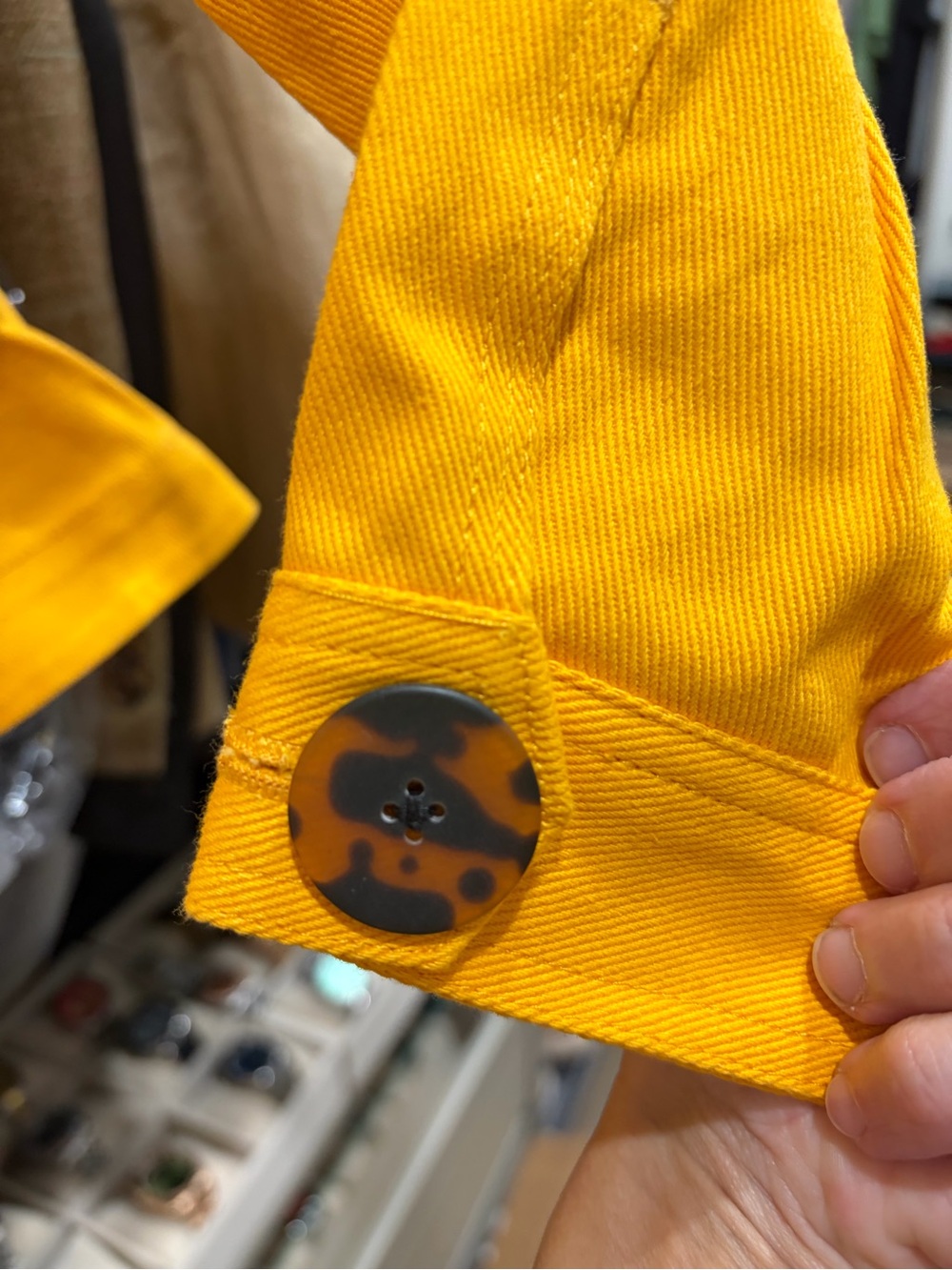 Bright Yellow Button-Front Jacket - Picture 3 of 4